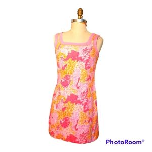 Lily Pulitzer sleeveless dress.  Poppy pink party animals. Size 4.